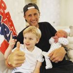 Joe Root with his childrem