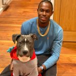 Jofra Archer with his pet dog