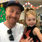 Martin Guptill with his daughter Harley Louise