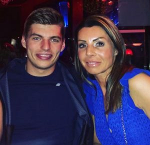 Max Verstappen with mother Sophie Kumpen