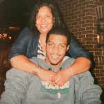 Derrick Favors with his mother Deandra Favors