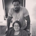 Duane Brown with his mother Myra Brown