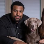Duane Brown with his pet dog