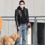 Jennifer Connelly and her pet dog