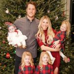 Matthew Stafford with his wife and children