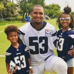 Mike Pouncey and his son and daughter