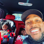 Patrick Peterson with his two daughhters