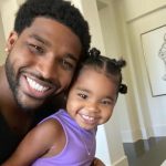 Tristan Thompson with daughter True Thompson