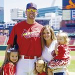 Adam Wainwright with his wife Jenny Curry and there children