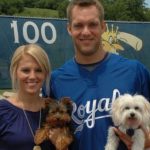 Alex Gordon with his wife and two pet dog