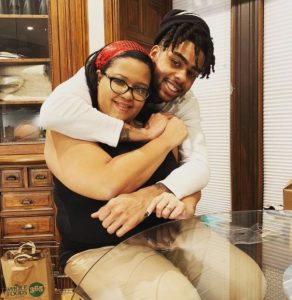 D'Angelo Russell with his mother Keisha Rowe