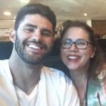 JD Martinez with his mother Mayra Martinez