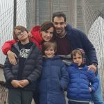 Jose Calderon with his wife and kids