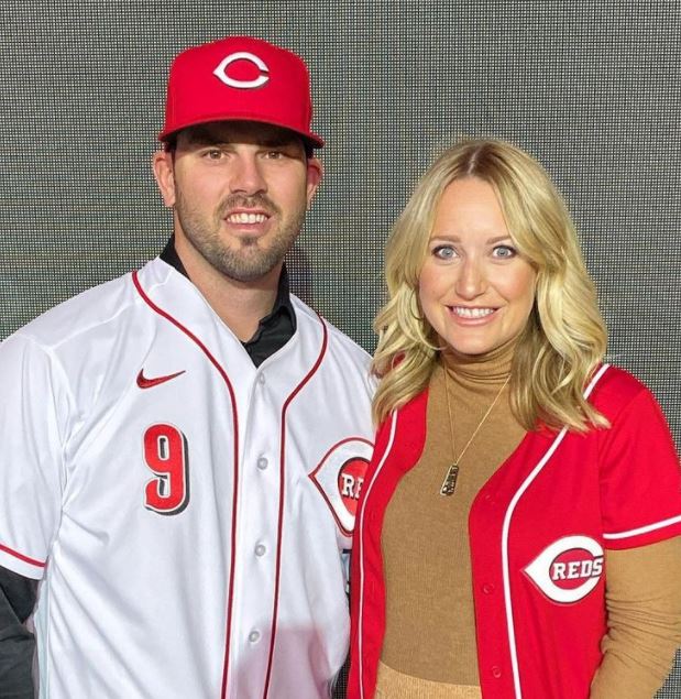 Mike Moustakas with his wife Stephanie Moustakas
