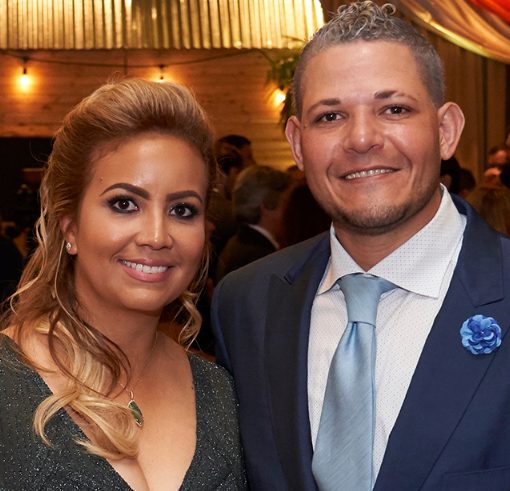 Yadier Molina with his wife Wanda Torres