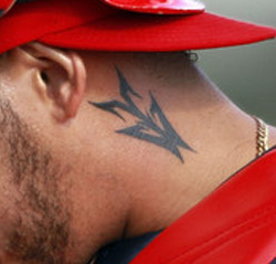 Yadier Molina's left neck tattoo
