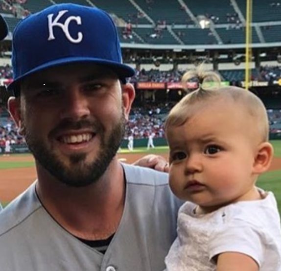 Eric Hosmer with his child