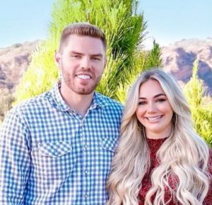 Freddie Freeman with his wife Chelsea Freeman | Celebrities InfoSeeMedia