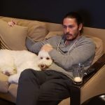 Tyson Ballou with his pet dog