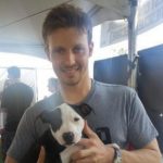 Will Estes with his pet dog