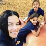 Adriana Lima with her cute daughters