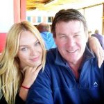 Candice Swanepoel with her father Willem Swanepoel