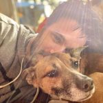 Colin Donnell with his pet dog