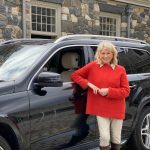 Martha Stewart with her SUV car