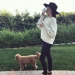 Miranda Kerr with her pet dog