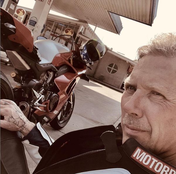Mikael Persbrandt with his bike