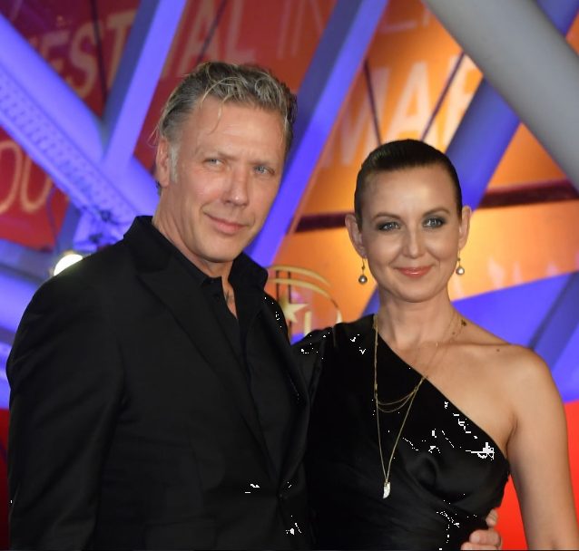 Mikael Persbrandt with his wife Sanna Lundell