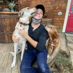 Seamus Dever with his pet dogs