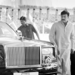 Chiranjeevi with his Rolls-Royce car