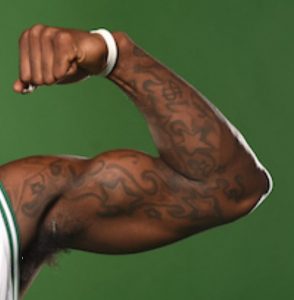 Jae Crowder's left hand tattoos