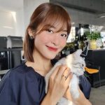 Kha Ngan with her pet cat