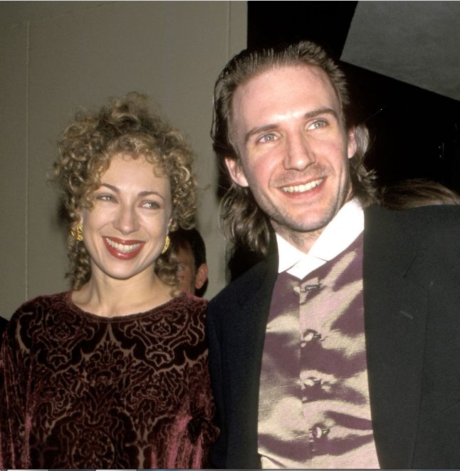 Ralph Fiennes with his ex-girlfriend Alex Kingston