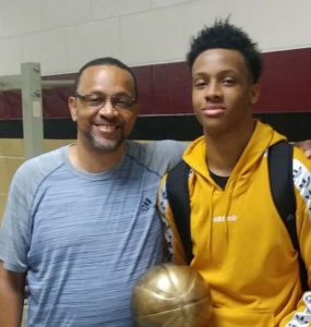 Romeo Langford with his father Tim Langford