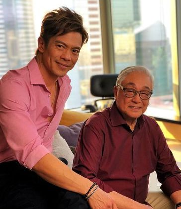 Byron Mann with his father