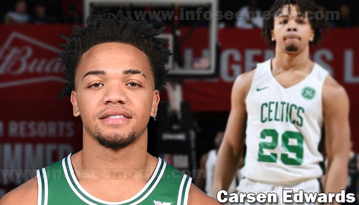 Carsen Edwards, NBA, Boston Celtics, green stone background