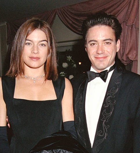 Deborah Falconer with her ex-boyfriend Robert Downey Jr.