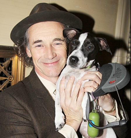 Mark Rylance with his pet dog