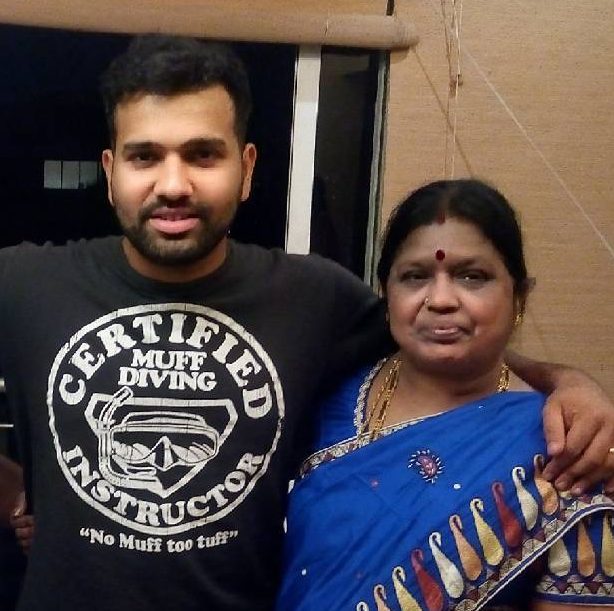 Rohit Sharma with his mother Purnima Sharma