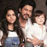 Shah Rukh Khan with his son AbRam Khan and daughter Suhana Khan