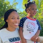 Allyson Felix with her daughter Camryn Grace