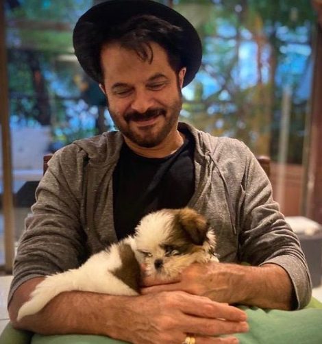 Anil Kapoor with his pet dog