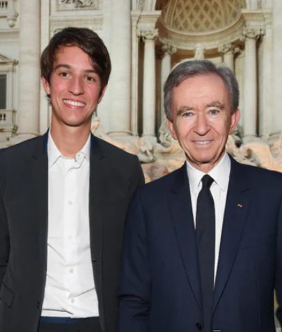 Bernard Arnault with his son Alexandre Arnault