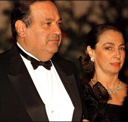 Carlos Slim Helu with his ex-wife Soumaya Domit Gemayel