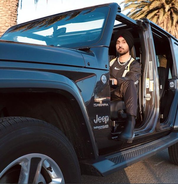 Diljit Dosanjh with his Jeep car