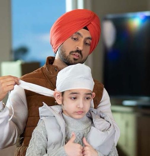 Diljit Dosanjh with his son