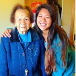 Justine Wong-Orantes with her grandmother